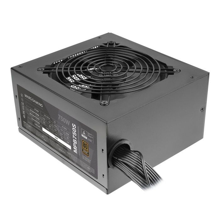 Marsgaming mpb750s, alimentation atx argb 750w, garantie de 6 ans, 80plus bronze 230v eu, efficacité de 90%, ventilateur 120mm