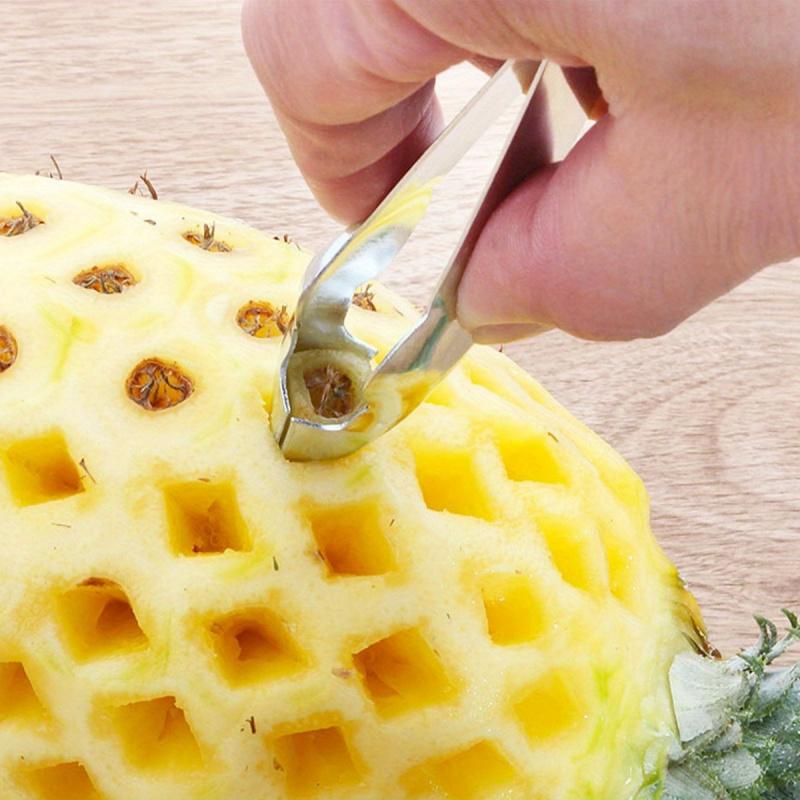Pineapple Specific Eye Removal Clip, Stainless Steel V-Shaped Pineapple Shovel, Seed Removal Clip, Peeling Knife, Eye Digging Device