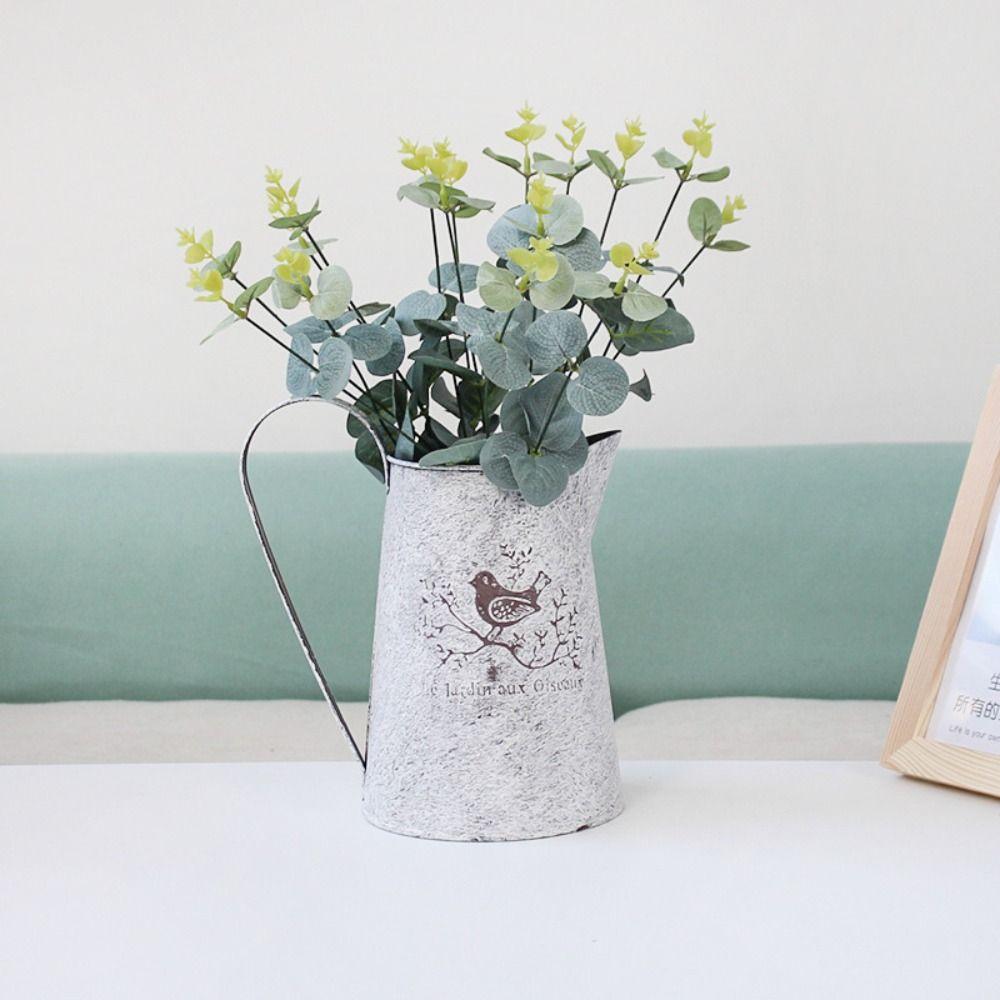 Empty Dried Flower Vase Birds Iron Container Container Iron Art Bucket  Home