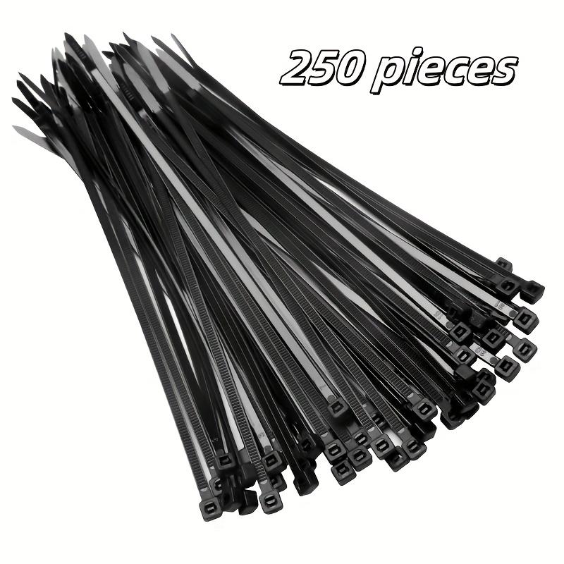 

250pcs Black Nylon Cable Ties - Self-Locking, Multi-Purpose Wire Organizers for Home, Office, Garden Fences 250 mm long, 3.6 mm wide, 250 pieces. чорний