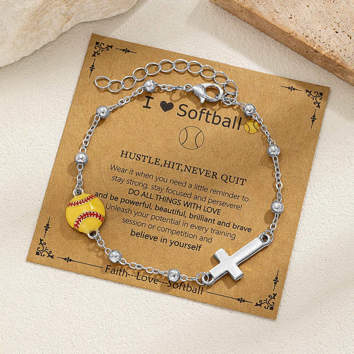 

1 piece of simple women s cross bracelet alloy multiple ball pendant adjustable cross blessing card bracelet