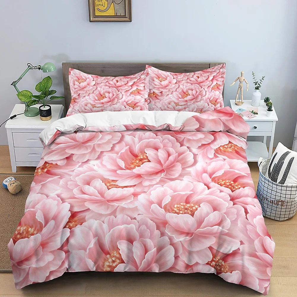 Leaves Duvet Cover Set 3D Flower Printed Bedding Set Comforter Cover With Pillowcase Single Twin King Queen Bedclothes 2/3Pcs