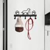 Wrought Iron Dog Paw Organizer, 5 Hook Metal Wall Mounted Rack for Entryway, Hallway, Keys, Leashes, Towels, Pet Lover Gift, Storage