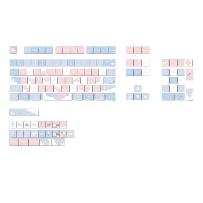 Keycaps PBT Espessos 127PCS Perfil XDA Tema Avião de Papel Sublimações Conjunto de Keycaps Inglês