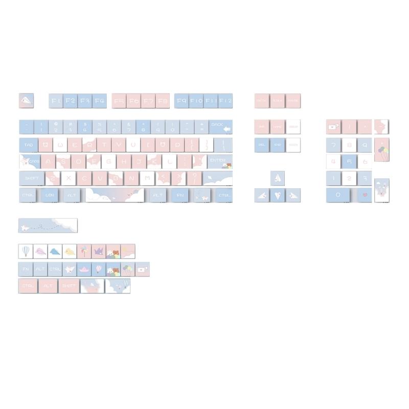 

Thick PBT Keycaps 127PCS XDA Profile Paper Plane Theme Sublimations English Keycap Set 1