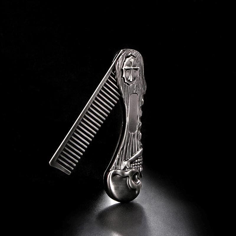 Stainless Steel Metal Skeleton Folding Pocket Comb, Daily Hair and Beard Styling Tool for Hair Accessories