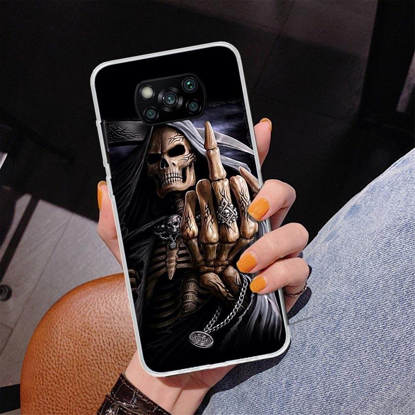 

Grim Reaper Skull Skeleton Phnoe Case for Xiaomi Poco X5 X6 X7 Pro X4 Gt F7 Ultra M8 M7 Redmi 15C 15 13C 13 12C 12 Unique Cover Redmi 10C