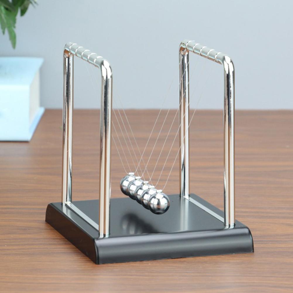 9/14/18cm Alloy Square Newton Cradle Perpetual Motion Collision Balls Stress Relief Toy Creative Desktop Ornament Student Gift
