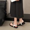 Fashion black popular retro platform herringbone sandals women's 2025 new summer wear non-slip Roman sandals