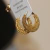 Personalized round hollow earrings fashion cold wind earrings high sense light luxury versatile earrings