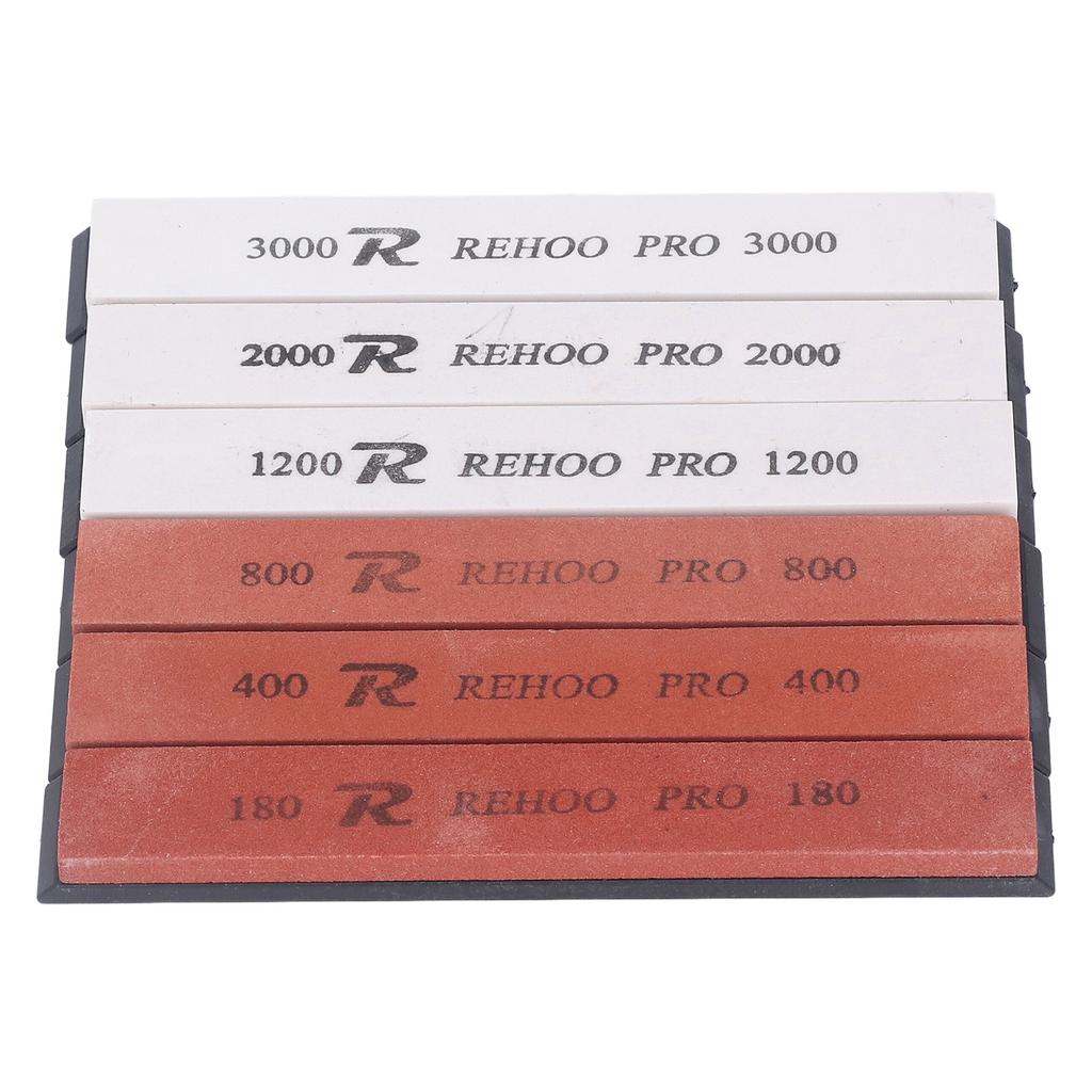 6pcs Whetstone White Corundum Multifunctional 80 400 800 1200 2000 3000 Grit Sharpening Stone Set for Kitchen
