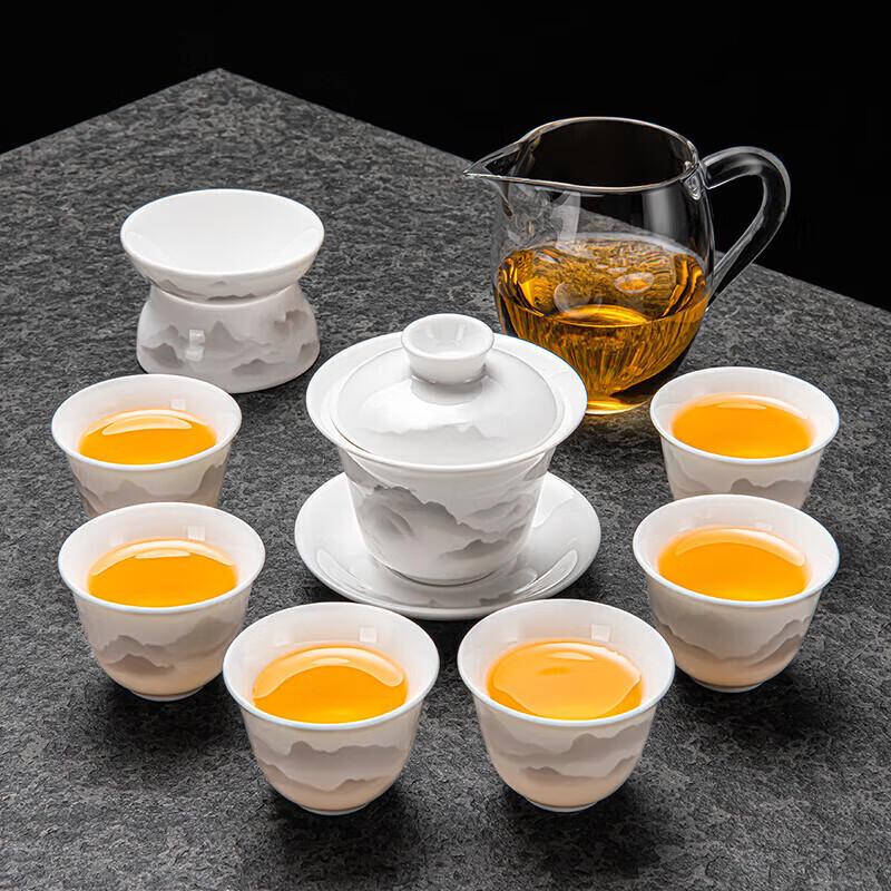 

Suet Jade White Porcelain Kung Fu Tea Set