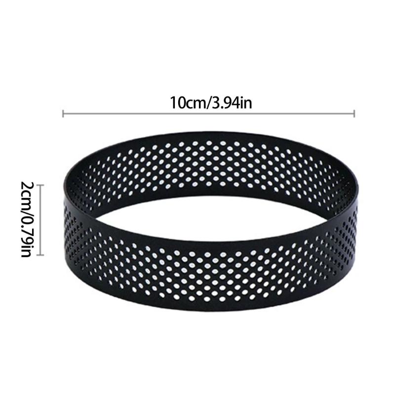 Set of 8 Stainless Steel Tart Molds Professional Perforated Cake Rings for Baking Cooking Pastries and Fruit Tarts