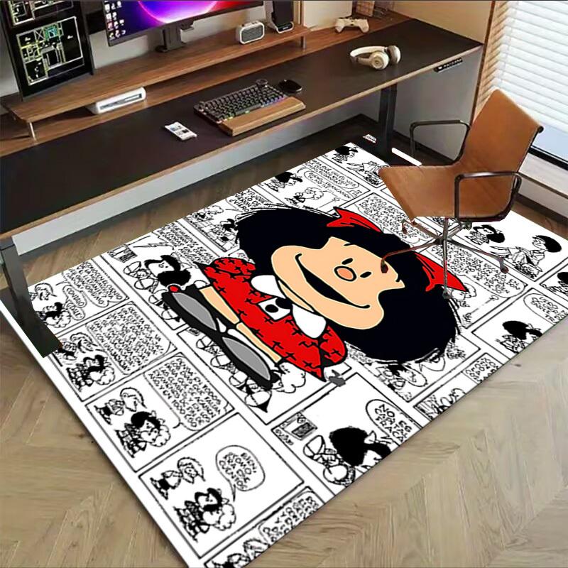 1PC Mafalda Comics Extra Large Non Slip Floor carpet, Office, family, bedroom Large Area Rug Indoor Rugs, Vibrant Colors