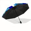 1pc Eye Print Automatic Open, Sturdy Iron Frame, Compact Folding Design, All-Season Portable Umbrella for Women & Men, Outdoor Umbrella Yy25