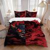 3pcs Anime Demon Mask Comforter Set with 1 Quilt Cover and 2 Pillowcases (No Core) - Home Decor, Festival Gift, Polyester Fabric, Anime Cartoon Design