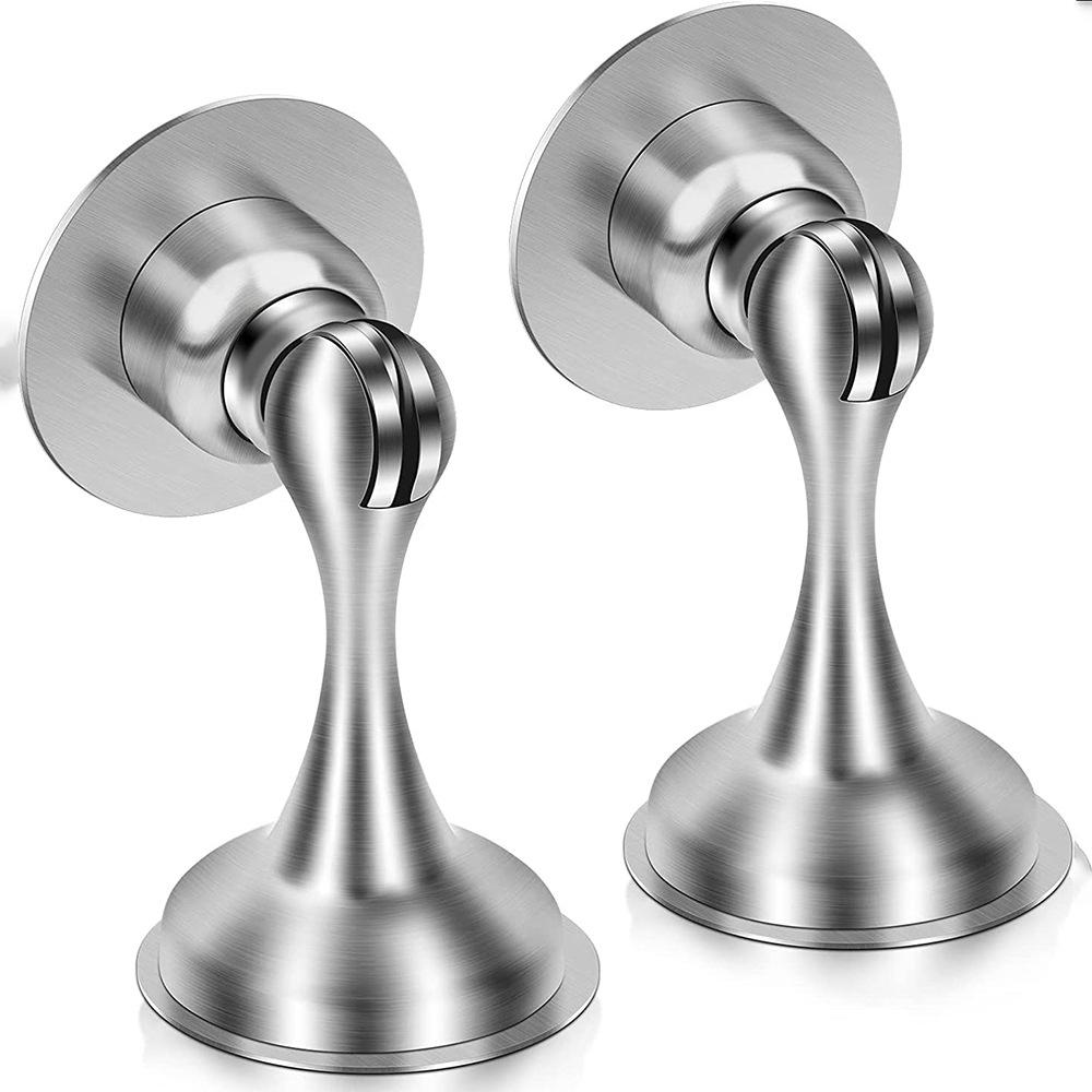 Stainless Steel Silent Magnetic Door Stopper - No-Drill, Anti-Collision for Hotel & Bedroom