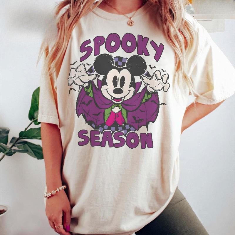 Retro Mickey Spooky Season Shirt Mickey Dracula Shirt Mickey Not So Scary Halloween Party Disney Halloween Trip Shirt S