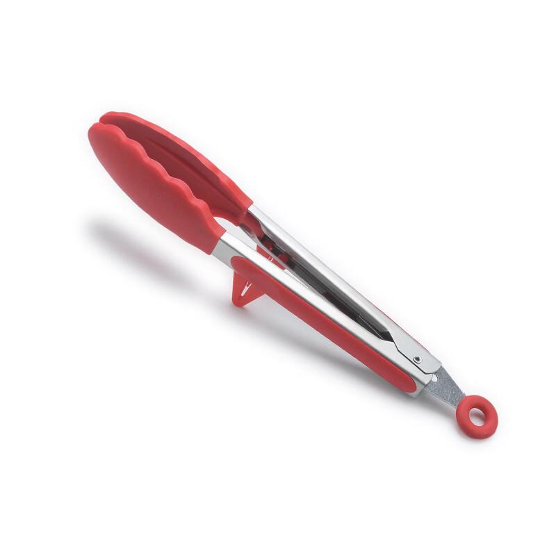 Oeny 9-inch Stainless Steel Silicone Food Tongs, 4-Piece Set