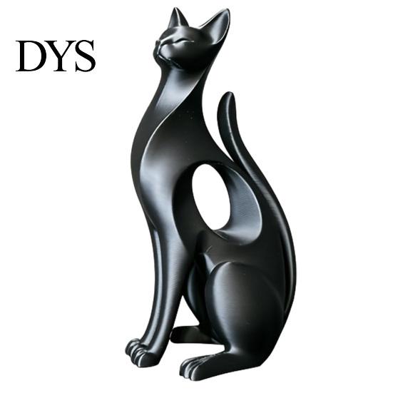 Декоративная фигурка кота для стола, 3D-печатная фигурка, Современная геометрическая скульптура, Минималистичное искусство, Без заусенцев, Украшение для прихожей, полки, Любителю чёрный