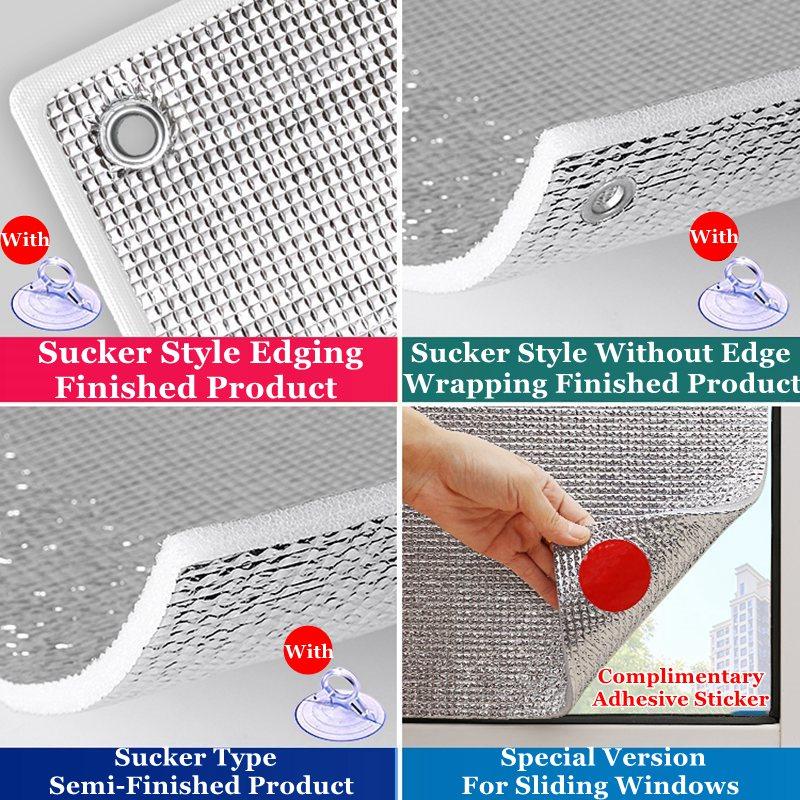 Summer Window Heat Preservation Film Alumunum Foil Self-Adhesive Sunshade Curtain Indoor Windproof Insulation Shading Screen