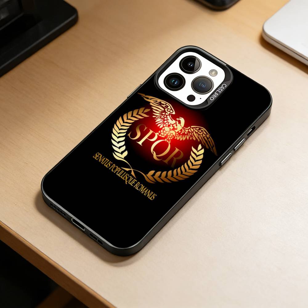 SPQR R-Roman Empire SPQR  Phone Case For iPhone 17,16,15,14,13,12,11 Plus,Pro Max,XS,Colorful Silver Black Cover