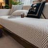 Chenille Sofa Cover Herringbone Striped Couch Mat Non-slip Couch Mat Thickened Sofa Covers for Living Room Universal for Seasons