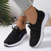 Fashion Breathable Knitted Female Running Sneakers Comfortable Lace Up Thick Sole Sport Shoes Woman 2025 Non Slip Mesh Sneakers Female