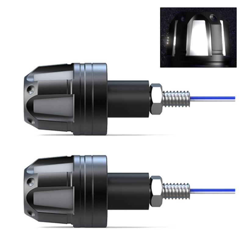 Indicatori di direzione Moto LED Manubrio Terminale Lampeggiante per Luce Angolare Manubrio 2x
