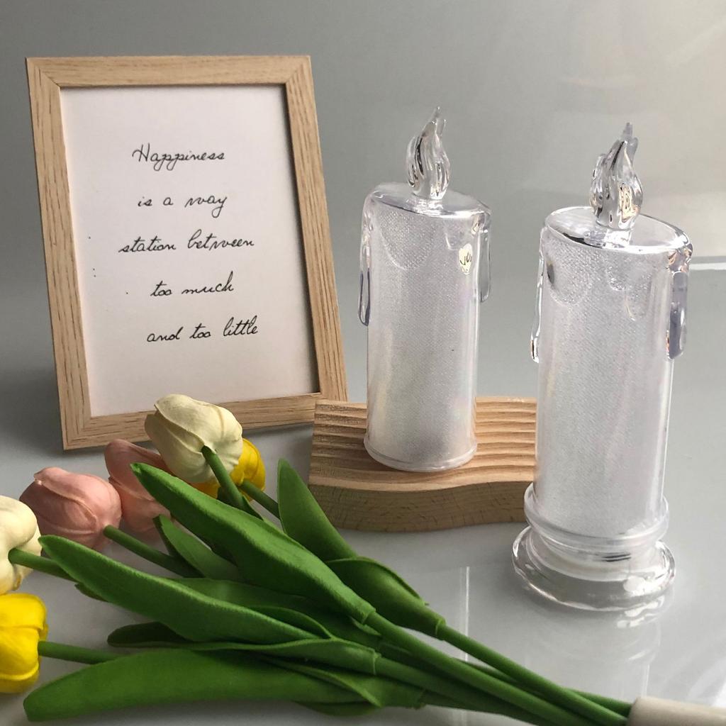 Kryształowe świece LED Światło Przezroczyste Bezpłomieniowe Baterie Zasilane Latarnia Nocna Lampa Wesele Impreza Urodziny Boże Narodzenie Halloween Dekoracja