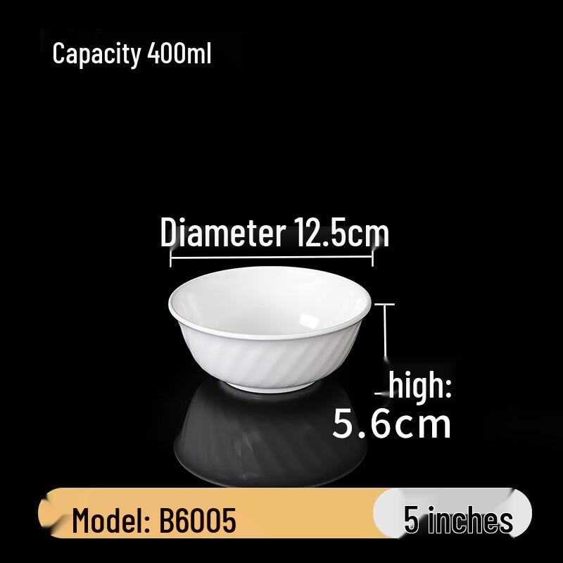 10-Pack White Melamine Noodle Bowls