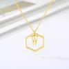 Simple and stylish English alphabet small fresh k gold titanium steel necklace women's accessories geometric collarbone chain
