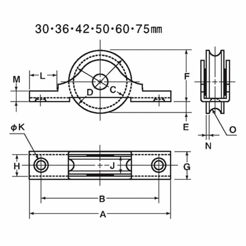 Yokozuna Bearing-Equipped Stainless Steel Door Roller, 36mm, Round, SBS-0361