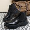 Mode Herren Klassische Retro Chelsea Boots Mode Lässige Leder Stiefeletten Britischer Stil Herren Kurze Schuhe Herren Winter Plüsch Schneestiefel