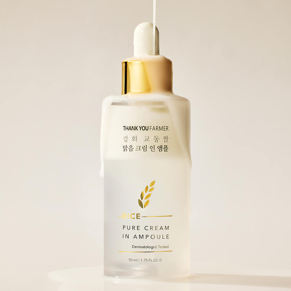 THANK YOU FARMER Rice Pure Cream in Ampoule 50ml Dual Layer Rice Brightening Moisture Ampoule