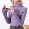 New White Primer Women's Semi-turtleneck Inner Summer Dress Middle Collar Modal Cotton Long-sleeved T-shirt Women
