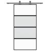 Vidaxl Sliding Door, Black, 102.5X205Cm, Tempered Glass Aluminum