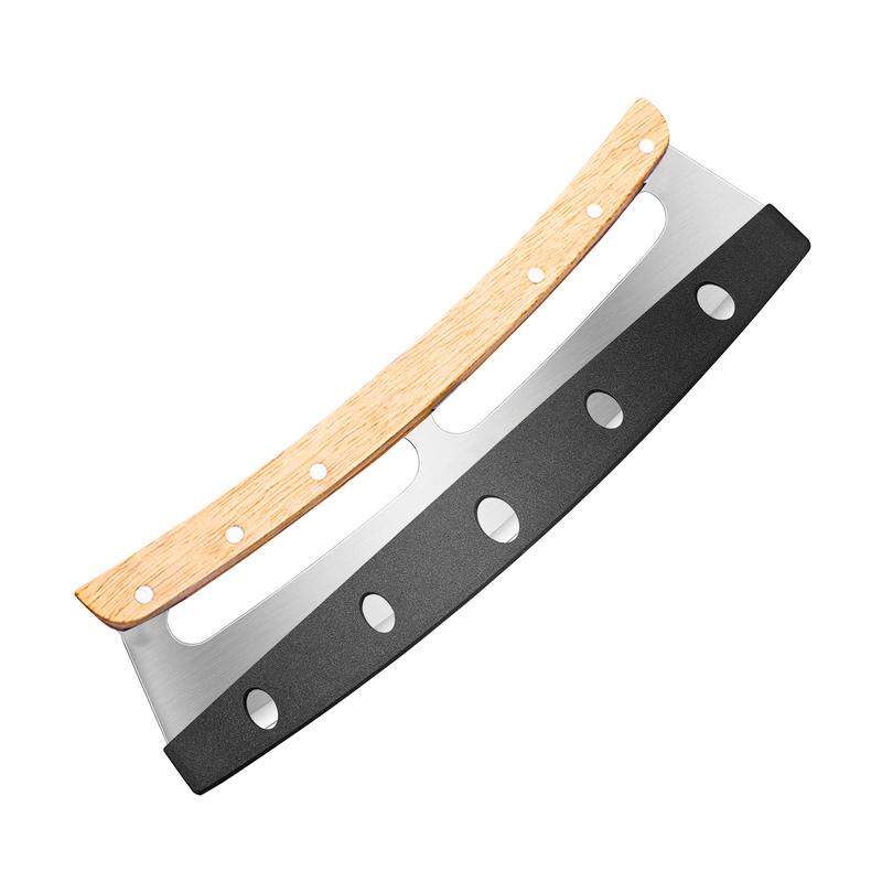 Stainless Steel Pizza Cutter - Easy To Clean Pizza Slicer Wheel with Wooden Handles Professional Pizza Knife Kitchen Tool