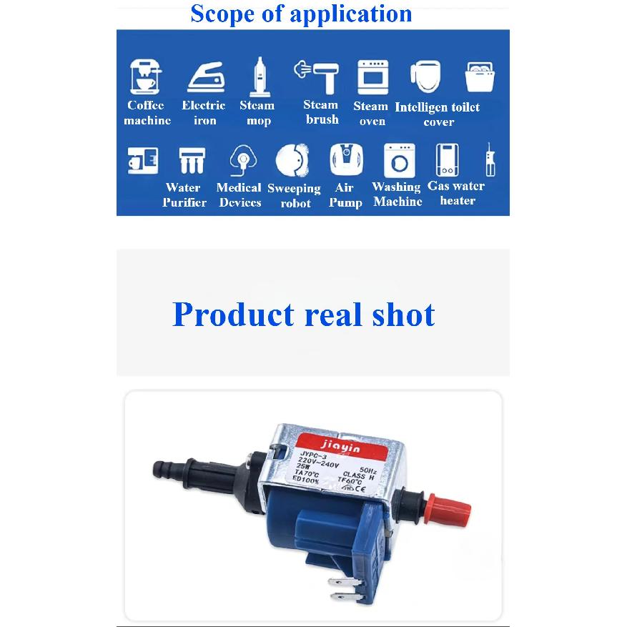 Jiayin JYPC-3 AC 220V/240V 25W Mini Electromagnetic Pump Coffee Machine Water Pump Plunger Pump High Pressure Flow 220/120cc/min