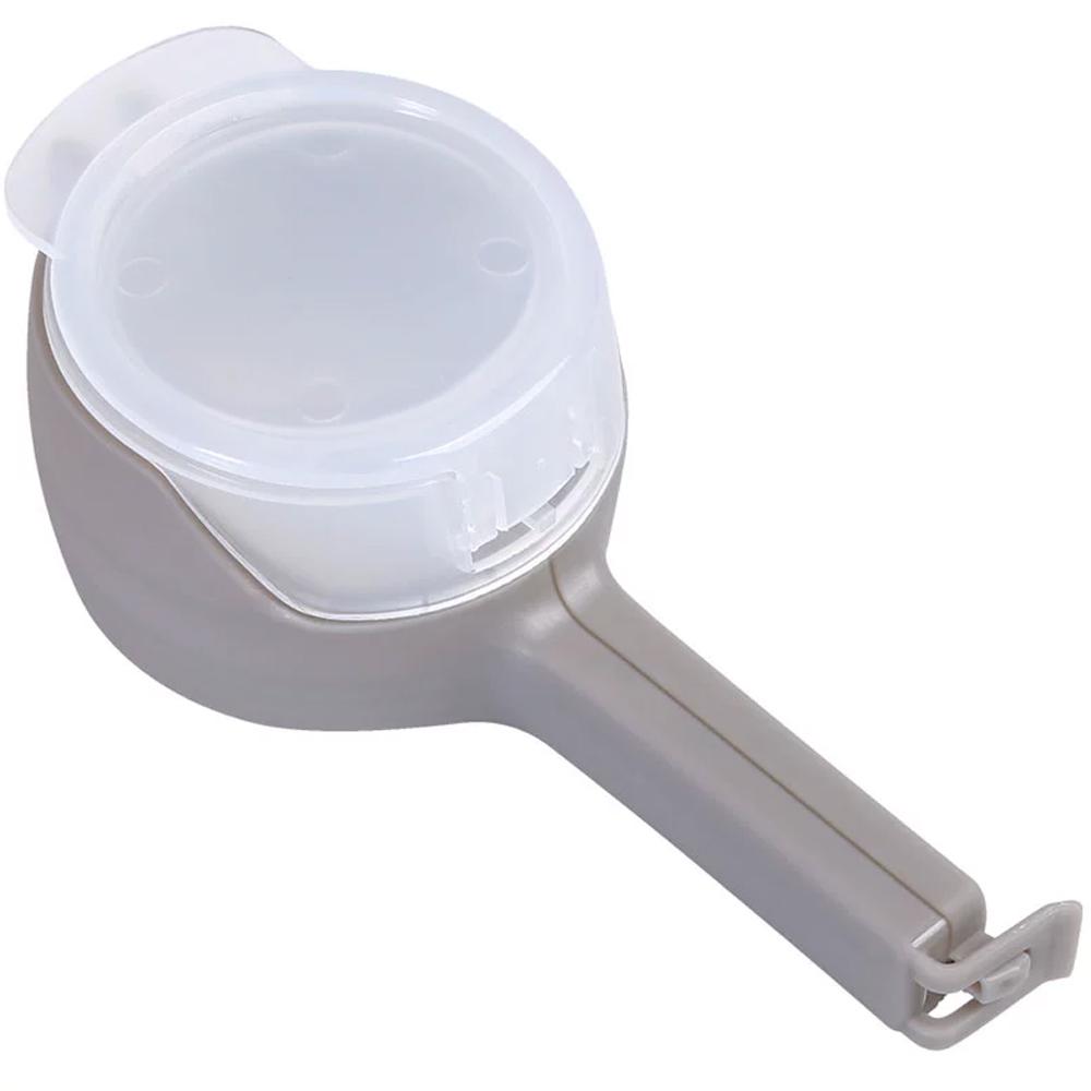 

Screw Cap Sealing Clip Seasoning Plastic Bag Seale Milk Salt Bag Sealing Clip Snack Food Preservation Clip Kitchen Accessories сірий колір