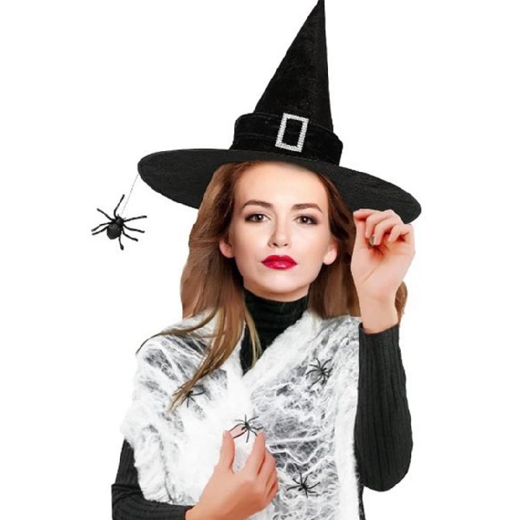 Black Halloween Hat Widget Wide Border Pointed Hat Fashion Party Headgear for Halloween Celebrations