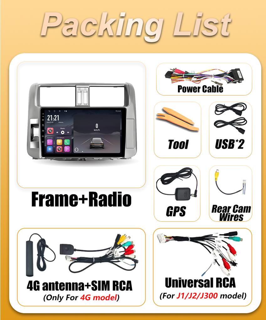 Android 16 Car Radio For Toyota Land Cruiser Prado 150 2009 2010 2011 2012 2013 Carplay Video Multimedia Player BT Stereo Screen