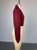 Burgundy Slimming V-Neck Double-Breasted Jacket - 2025 Spring Women's Fashion