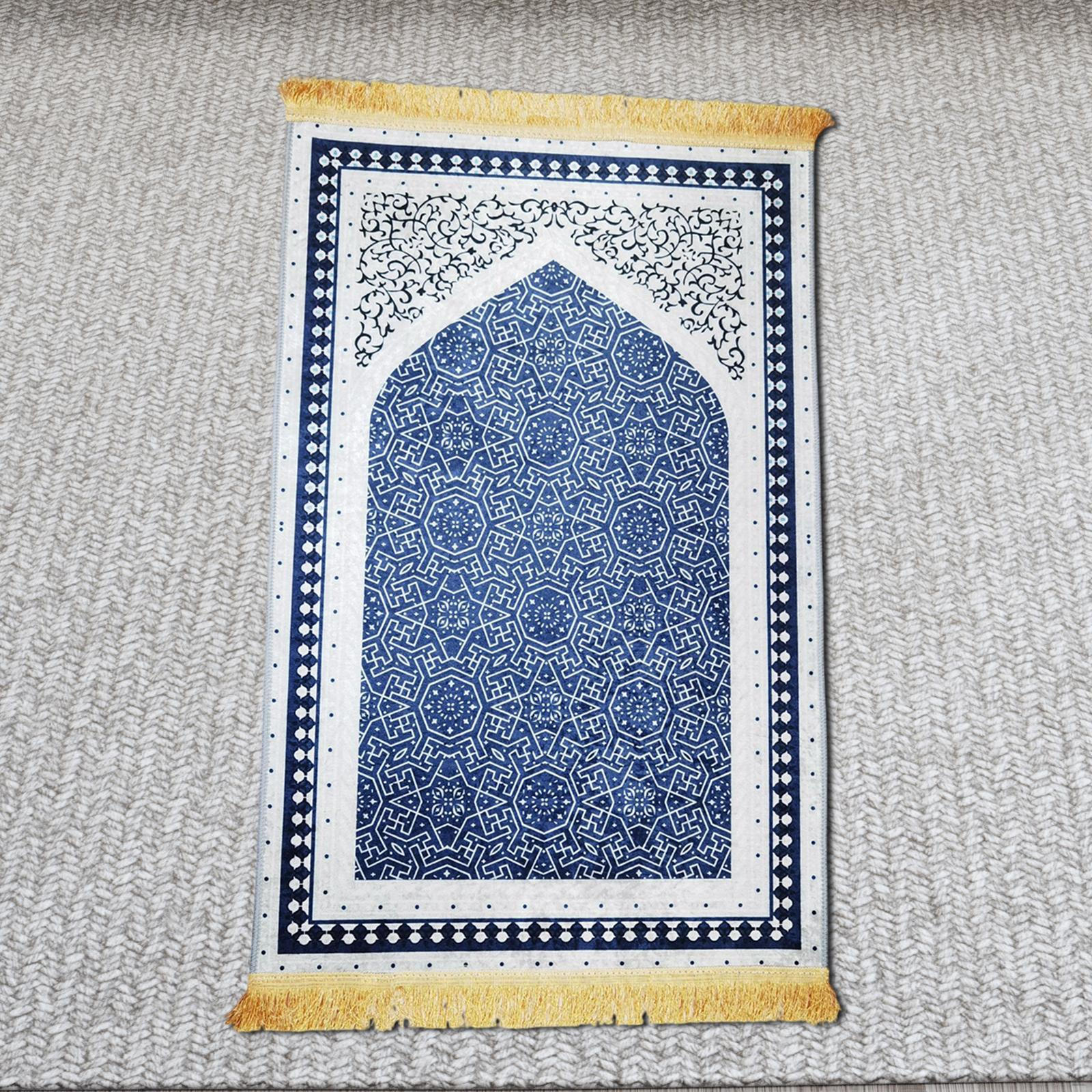 

Молитвенный коврик, украшение, мягкий, нескользящий, элегантный коврик для молитвы мужчин и женщин синий