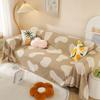 Simple Modern Chenille Sofa Cushion Cute Cartoon Patterned Settee Towels Double Sided Anti Slip Fully Wrapped Couch Decoration