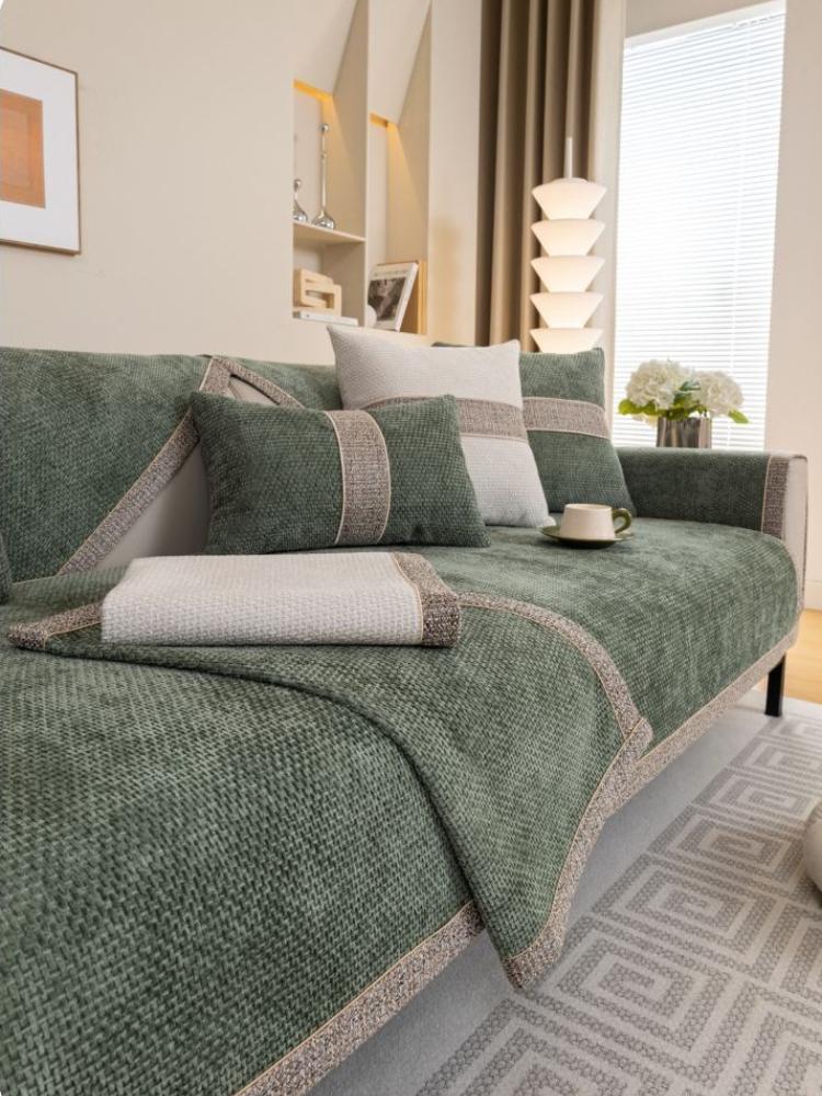 Luxe Bankkussen Anti-slip Meubel Stofbeschermer Doek Bank Handdoek Chenille Bankhoes voor Woonkamer Huisdecoratie 4 Seizoenen Universeel Zitkussen