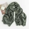 New Versatile Imitation Cashmere Scarf Herringbone Pattern Monochrome Simple Casual Tassel Warm Women's Shawl