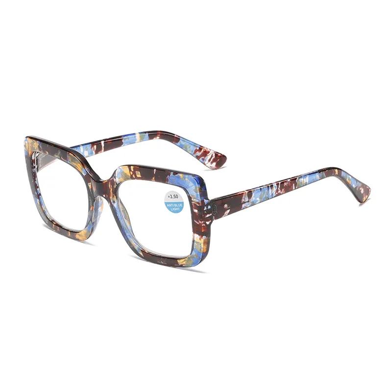 Retro Oversized Reading Glasses Women Blue Light Blocking Spring Hinge HD Eyewear Diopter +1 to +4
