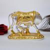 Kamdhenu Cow with Calf Idol Gold Silver Plated with Matte Finish | Home Decor Gaay Bachda Cow |Calf for Vastu | Positive Energy |