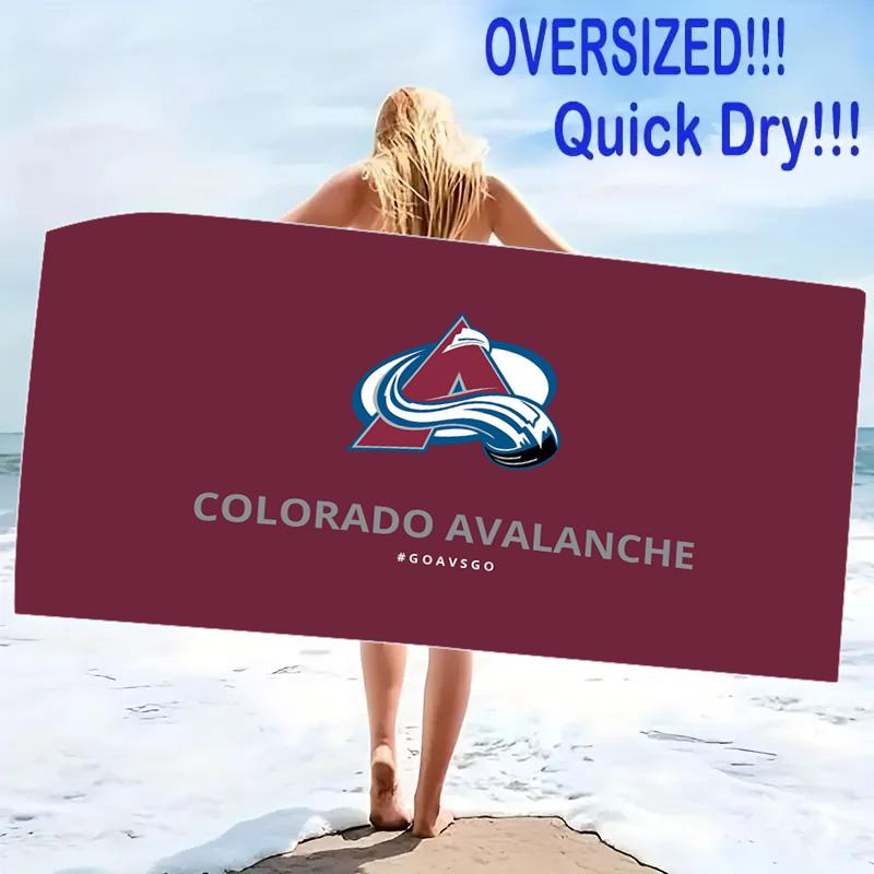 Colorado Avalanche Logo Print Beach Towel, Large Soft Quick Dry Towel for Beach Camping Swimming